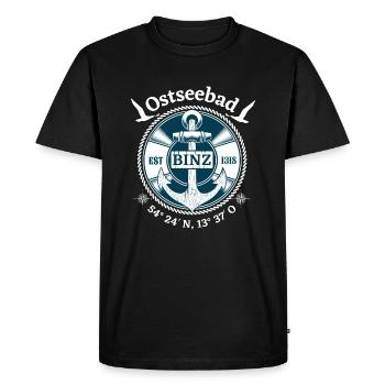Binz, Baltic Sea resort, anchor - Men's Premium Organic T-Shirt - black - Front - Nico (187cm)