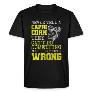 Capricorne Signe du Zodiaque Ambition - T-shirt Premium bio Homme - noir - Devant - Nico (187cm)