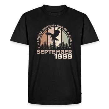 Incomparable depuis septembre 1999 25 Anniversaire - T-shirt Premium bio Homme - noir - Devant - Nico (187cm)