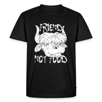 Ami végétalien pas de nourriture - T-shirt Premium bio Homme - noir - Devant - Nico (187cm)