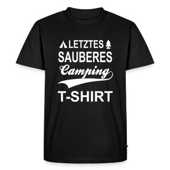 Dernière chemise propre - T-shirt camping - T-shirt Premium bio Homme - noir - Devant - Nico (187cm)