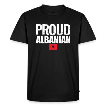 Fier albanie Albanie drapeau albanais - T-shirt Premium bio Homme - noir - Devant - Nico (187cm)
