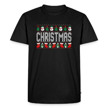 merry christmas merry christmas - Men's Premium Organic T-Shirt - black - Front - Nico (187cm)
