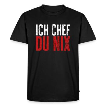 Ich Chef, du nix - Lustiger Chef Spruch - Männer Premium Bio T-Shirt - Schwarz - Vorne - Nico (187cm)