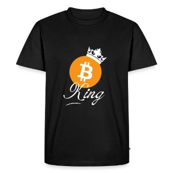 King of Bitcoin - Men's Premium Organic T-Shirt - black - Front - Nico (187cm)