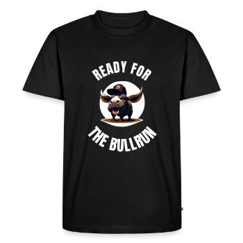 Ready for the bullrun tshirt cryptos - T-shirt Premium bio Homme - noir - Devant - Nico (187cm)
