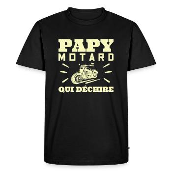 Papy Motard Qui Déchire Grand Père Biker Fan Moto - T-shirt Premium bio Homme - noir - Devant - Nico (187cm)