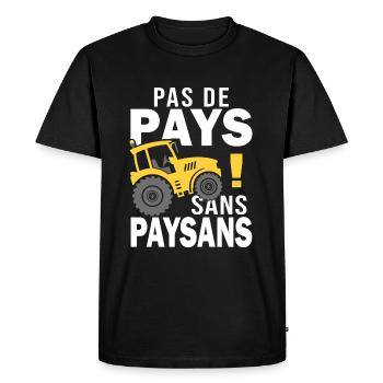 pas de pays sans paysan Tracteur agriculteur - T-shirt Premium bio Homme - noir - Devant - Nico (187cm)