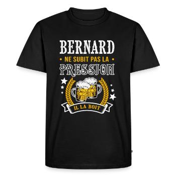 Bernard bière bernard cadeau Bernard fêtes - T-shirt Premium bio Homme - noir - Devant - Nico (187cm)