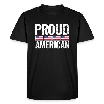 Fier drapeau américain américain américain - T-shirt Premium bio Homme - noir - Devant - Nico (187cm)