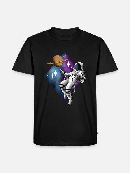 Astronaut floating tattoo - Men's Premium Organic T-Shirt - black