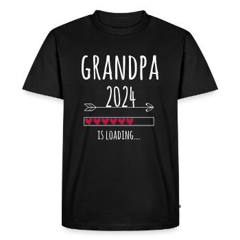 Futur grand-père 2024 Cadeau de bébé enceinte - T-shirt Premium bio Homme - noir - Devant - Nico (187cm)