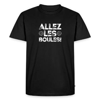 Allez les Boules Spruch Boulekugel für Bouler - Männer Premium Bio T-Shirt - Schwarz - Vorne - Nico (187cm)