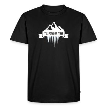 IT'S POWDER TIME - Ski Snowboard Freeriding - Men's Premium Organic T-Shirt - black - Front - Nico (187cm)
