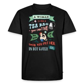 Tribute to strong women - Men's Premium Organic T-Shirt - black - Front - Nico (187cm)