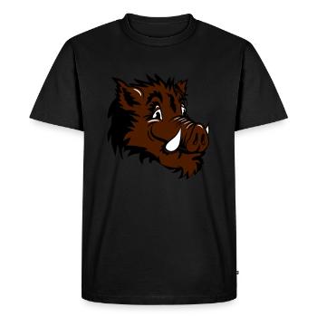 Wild boar head funny - Men's Premium Organic T-Shirt - black - Front - Nico (187cm)