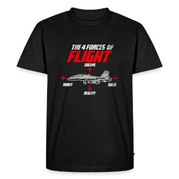 Wie Fliegt ein Fluegzeug Geschenk - Männer Premium Bio T-Shirt - Schwarz - Vorne - Nico (187cm)
