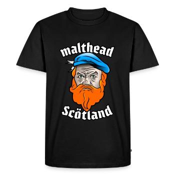 Malthead Scötland - Men's Premium Organic T-Shirt - black - Front - Nico (187cm)
