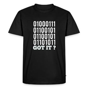 Binary code - Got it - Men's Premium Organic T-Shirt - black - Front - Nico (187cm)