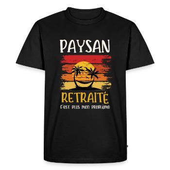 paysan retraité - T-shirt Premium bio Homme - noir - Devant - Nico (187cm)