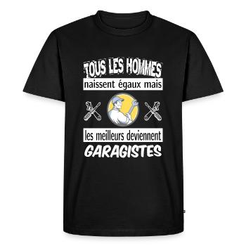 les meilleurs deviennent garagistes - T-shirt Premium bio Homme - noir - Devant - Nico (187cm)