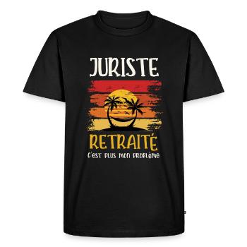 juriste retraité - T-shirt Premium bio Homme - noir - Devant - Nico (187cm)