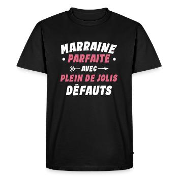 Marraine Parfaite Avec Plein De Jolis Défauts - T-shirt Premium bio Homme - noir - Devant - Nico (187cm)