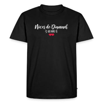 noces de Diamant - T-shirt Premium bio Homme - noir - Devant - Nico (187cm)