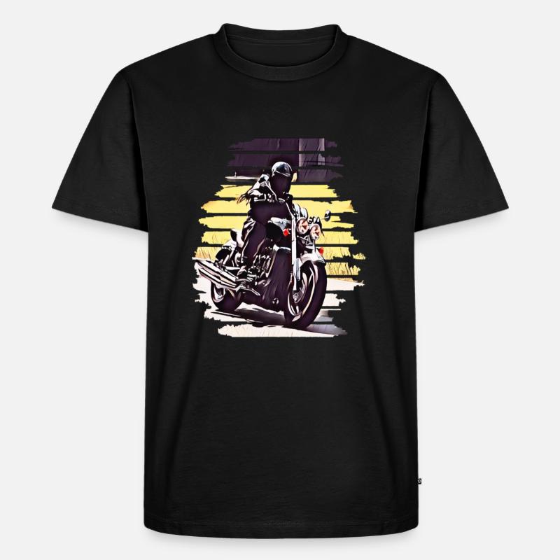Motorrad Kurvenfahrt Rocket 3 - Männer Premium Bio T-Shirt - Schwarz