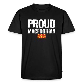 Proud Macedonian Macedonian Flag Macedonian - Men's Premium Organic T-Shirt - black - Front - Nico (187cm)