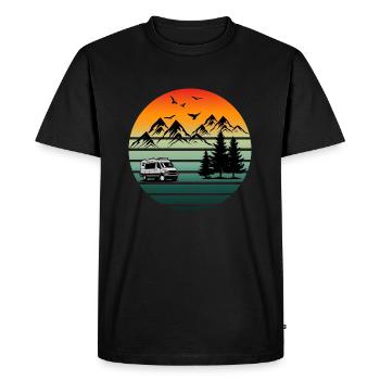 I love the mountains - Men's Premium Organic T-Shirt - black - Front - Nico (187cm)