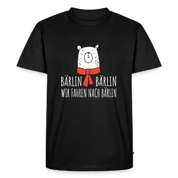 BÄRLIN | We drive to Berlin | Capital Bear - Men's Premium Organic T-Shirt - black - Front - Nico (187cm)
