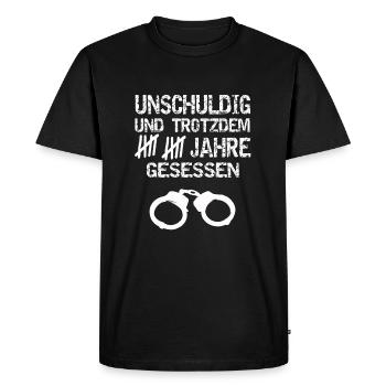 Schulabschluss Realschule 10 Jahre Mittlere Reife - Männer Premium Bio T-Shirt - Schwarz - Vorne - Nico (187cm)