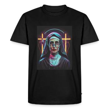 Creepy Nun - Men's Premium Organic T-Shirt - black - Front - Nico (187cm)