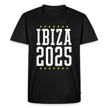 Ibiza 2025 - Men's Premium Organic T-Shirt - black - Front - Nico (187cm)