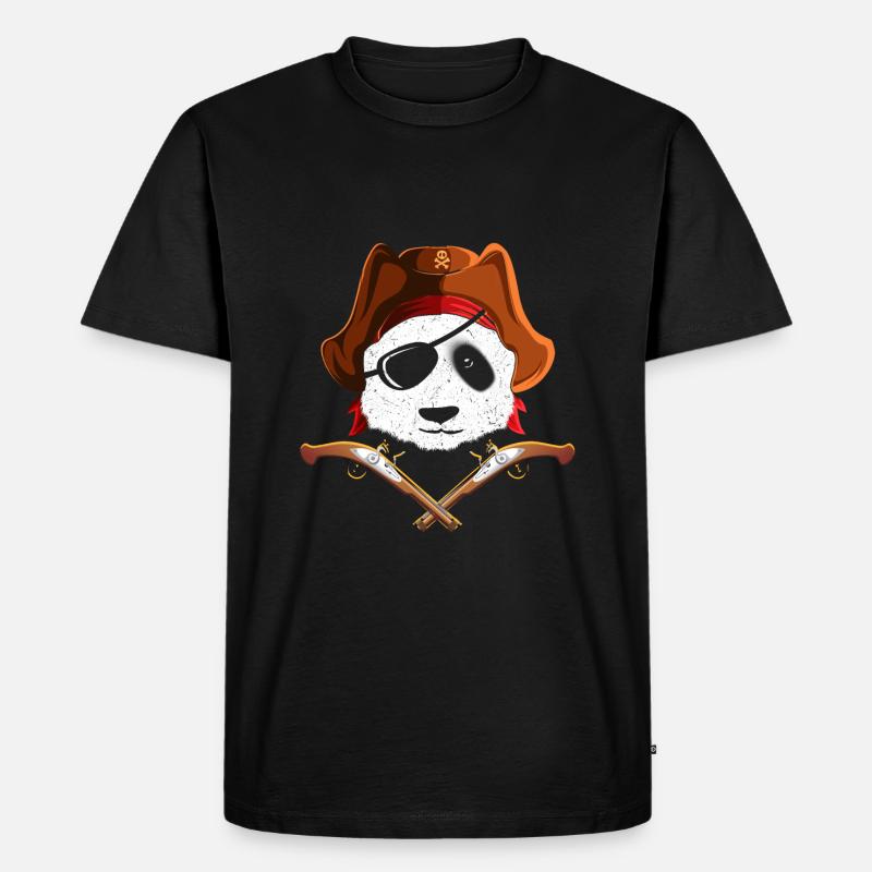 Panda Panda avec cache-oeil - T-shirt Premium bio Homme - noir