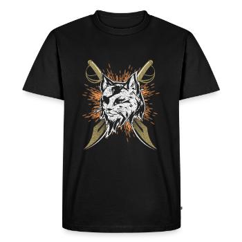 Pirate cat eye patch pirate kitty hangover - Men's Premium Organic T-Shirt - black - Front - Nico (187cm)