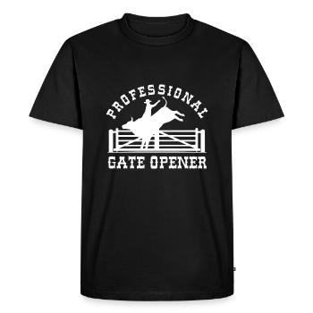 Ouvre-porte professionnel - T-shirt Premium bio Homme - noir - Devant - Nico (187cm)