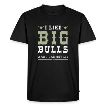 J’aime les gros taureaux et je ne peux pas mentir - T-shirt Premium bio Homme - noir - Devant - Nico (187cm)