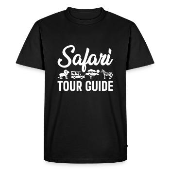 Guide touristique Safari - T-shirt Premium bio Homme - noir - Devant - Nico (187cm)