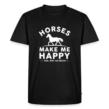 Les chevaux me rendent heureux, pas tellement - T-shirt Premium bio Homme - noir - Devant - Nico (187cm)