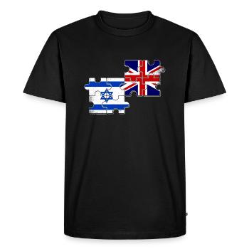 Israël Drapeau britannique Israélien Britannique - T-shirt Premium bio Homme - noir - Devant - Nico (187cm)