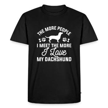 J’aime mon teckel - T-shirt Premium bio Homme - noir - Devant - Nico (187cm)