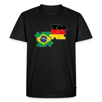 Brésil Allemagne Drapeau Brésilien Allemand - T-shirt Premium bio Homme - noir - Devant - Nico (187cm)