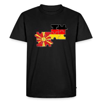 North Macedonia Germany Flag - Men's Premium Organic T-Shirt - black - Front - Nico (187cm)