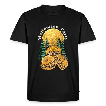 Halloween Citrouille Horreur - T-shirt Premium bio Homme - noir - Devant - Nico (187cm)