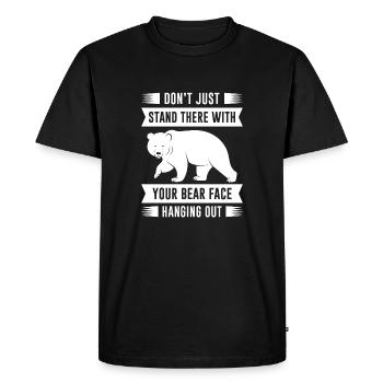 Votre visage d’ours qui traîne - T-shirt Premium bio Homme - noir - Devant - Nico (187cm)