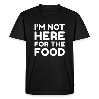 Je ne suis pas là pour la nourriture - T-shirt Premium bio Homme - noir - Devant - Nico (187cm)