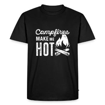 Campfires Make Me Hot - Men's Premium Organic T-Shirt - black - Front - Nico (187cm)