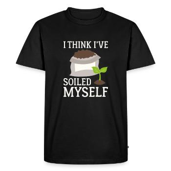 Je pense que je me suis souillé - T-shirt Premium bio Homme - noir - Devant - Nico (187cm)